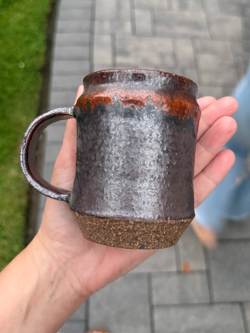 Handmade Brown and Rust Ceramic Coffee Mug - Rustic Stoneware